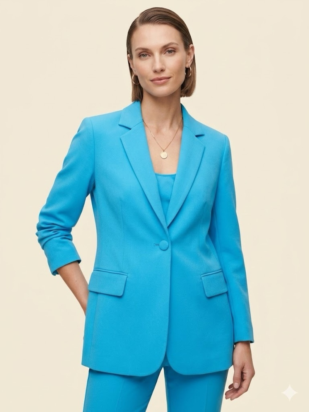 FRAME Sky Blue Tailored Blazer | Luxe Minimalist Spring Jacket | Size [10 US]